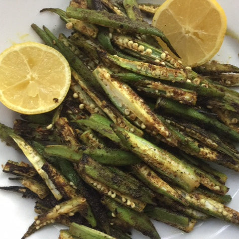 Grill: Chaat Masala Grilled Okra
