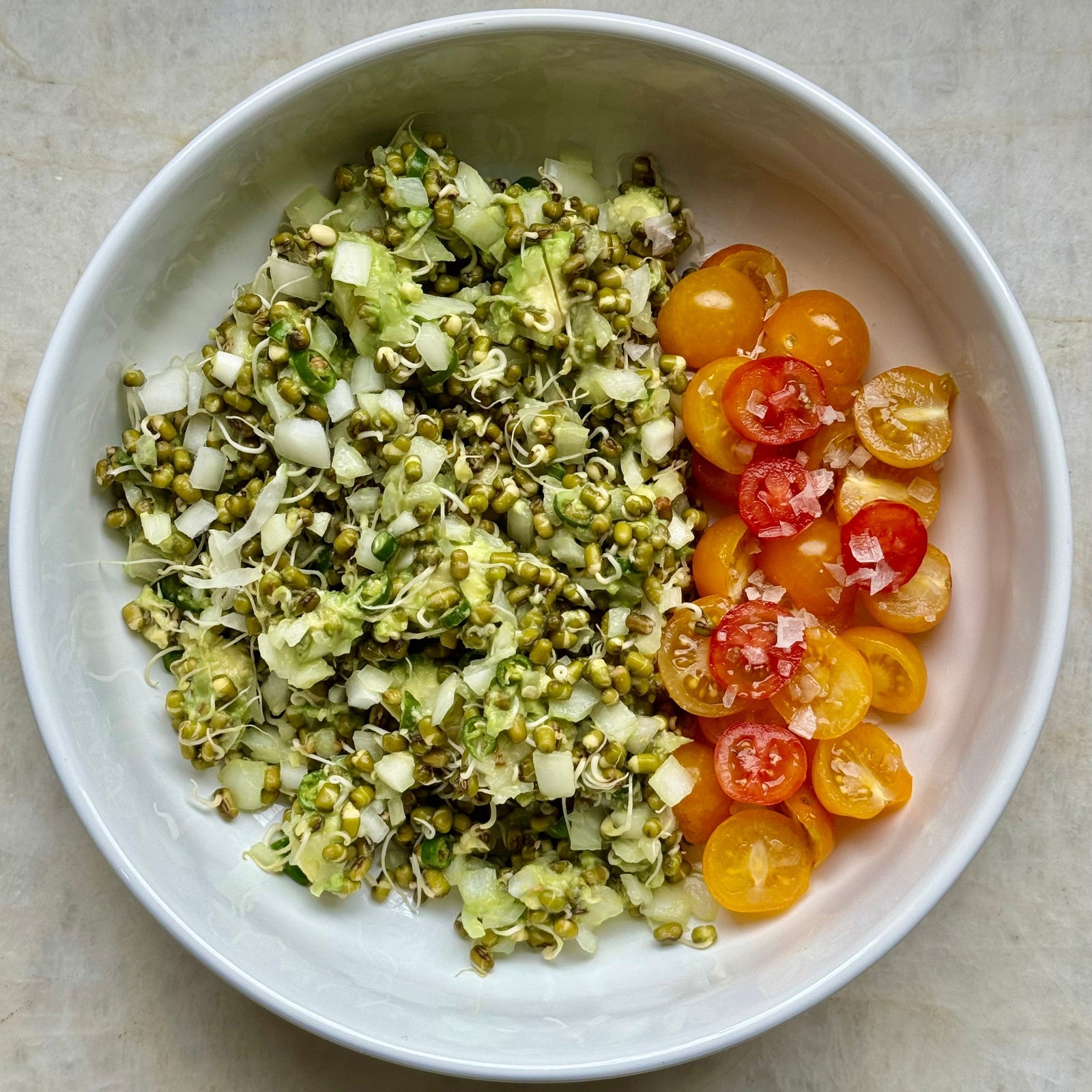 Salad: Sprouts and Avocado Indian Chaat