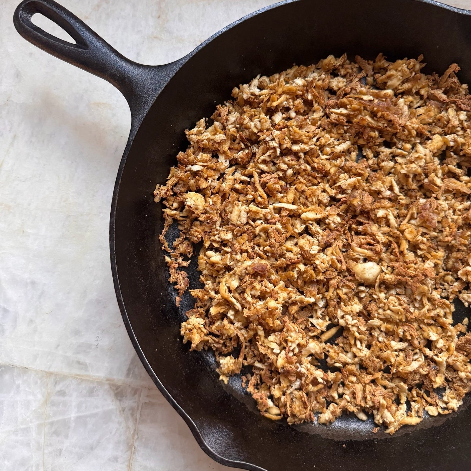 Oven: Grated, Crispy, and Spiced Tofu Crumbles