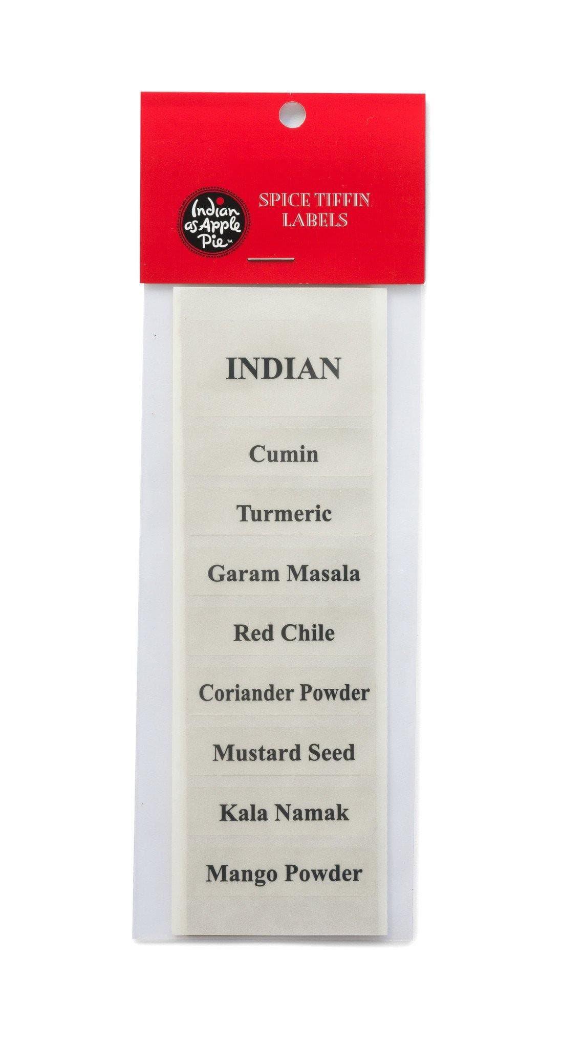 44 Square Spice Labels for Indian Spices, Hindi + English